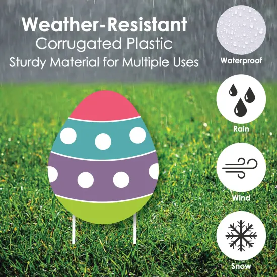 Big Dot of Happiness Easter Egg Hunt - Yard Sign and Outdoor Lawn Decorations - Easter Bunny Party Yard Signs - Set of 8 {4}