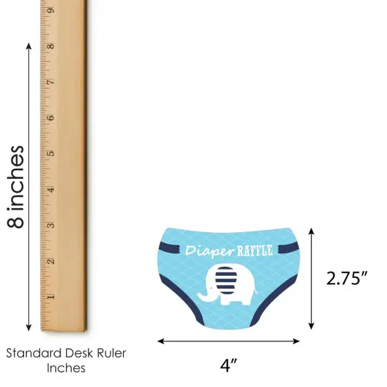 Big Dot of Happiness Blue Elephant - Diaper Shaped Raffle Ticket Inserts - Boy Baby Shower Activities - Diaper Raffle Game - Set of 24 {4}