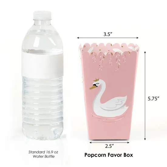 Big Dot of Happiness Swan Soiree - White Swan Baby Shower or Birthday Party Favor Popcorn Treat Boxes - Set of 12 {3}