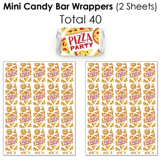 Big Dot of Happiness Pizza Party Time - Baby Shower or Birthday Party Candy Favor Sticker Kit - 304 Pieces {4}