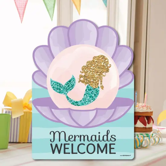 Big Dot of Happiness Let's Be Mermaids - Party Decorations - Birthday Party or Baby Shower Welcome Yard Sign {7}