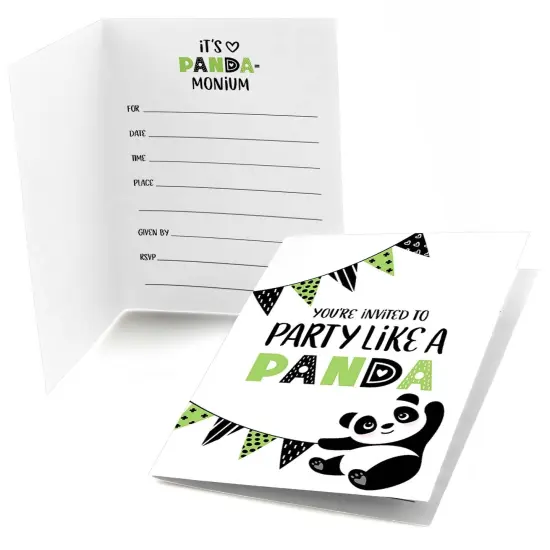 Big Dot of Happiness Party Like a Panda Bear - Fill In Baby Shower or Birthday Party Invitations (8 count) {1}