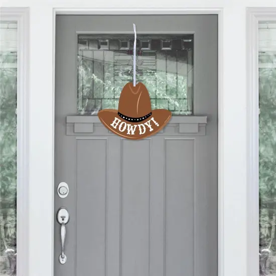 Big Dot of Happiness Western Hoedown - Hanging Porch Wild West Cowboy Party Outdoor Decorations - Front Door Decor - 1 Piece Sign {3}