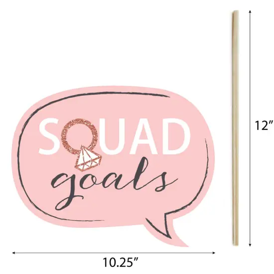 Big Dot of Happiness Bride Squad - Rose Gold Bridal Shower or Bachelorette Party Photo Booth Props Kit - 20 Count {7}