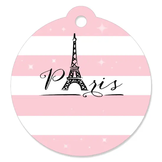 Big Dot of Happiness Paris, Ooh La La - Paris Themed Baby Shower or Birthday Party Favor Gift Tags (Set of 20) {1}