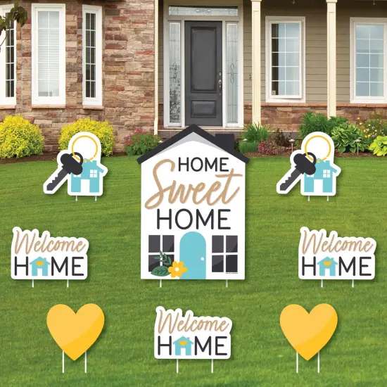 Big Dot of Happiness Welcome Home Housewarming - Yard Sign and Outdoor Lawn Decorations - New Sweet Home Yard Signs - Set of 8 {1}