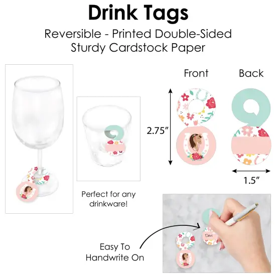 Big Dot of Happiness Run Wild Horses - Pony Birthday Party Paper Charger and Table Decorations - Chargerific Kit - Place Setting for 8 {7}