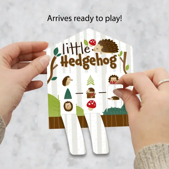 Big Dot of Happiness Forest Hedgehogs - Woodland Birthday Party or Baby Shower Game Pickle Cards - Pull Tabs 3-in-a-Row - Set of 12 {3}
