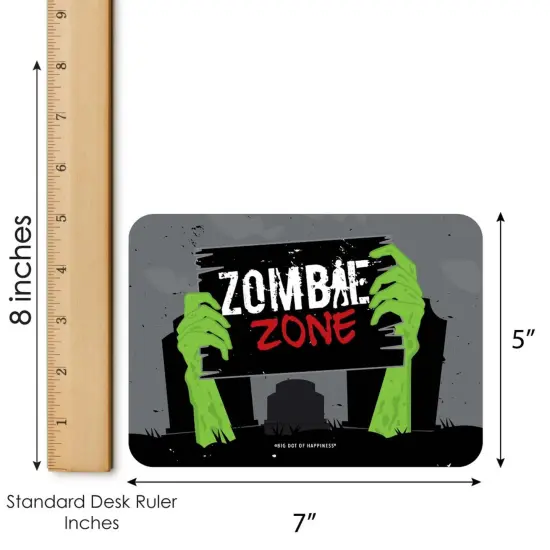 Big Dot of Happiness Zombie Zone - Bar Bingo Cards and Markers - Halloween or Birthday Zombie Crawl Party Bingo Game - Set of 18 {6}