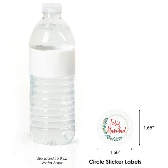 Big Dot of Happiness Feliz Navidad - Holiday and Spanish Christmas Party Circle Sticker Labels - 24 Count {4}