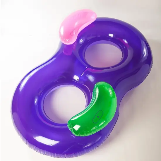 Swim Central 76" Inflatable Purple Side By Side Swimming Pool Lounger Raft {4}