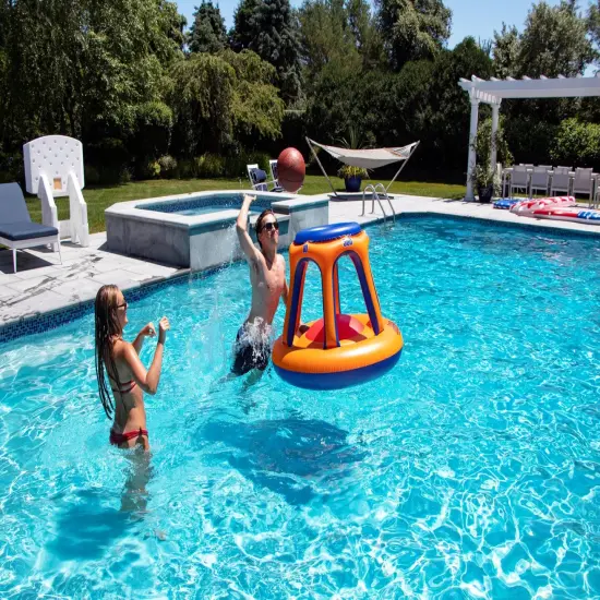 Swim Central Inflatable Giant Shootball Floating Swimming Pool Game - 48" Orange {6}