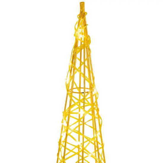 Northlight LED Lighted Twinkle Outdoor Christmas Cone Trees - 39.5" - Gold - Set of 3 {5}