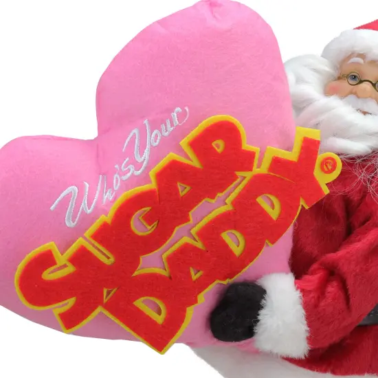 Northlight Santa Claus "Who's Your Sugar Daddy" Christmas Figure - 12" Red {4}