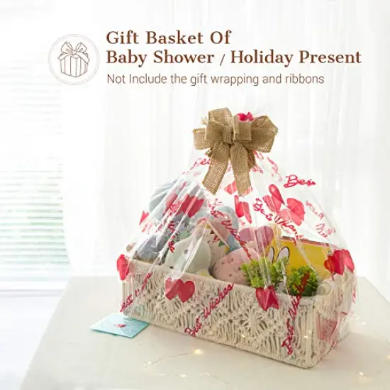 Mkono Macrame Storage Baskets Boho Decor Box Handmade Woven Decorative Countertop Toilet Tank Shelf Cabinet Organizer for Bedroom Livingroom Home, Set of 2, Ivory {2}