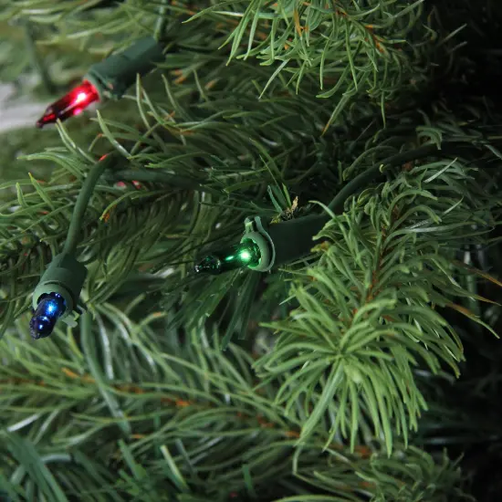 Northlight Real Touch&trade;️ Pre-Lit Full Noble Fir Artificial Christmas Tree - 4' - Multi-Color Lights Green {4}