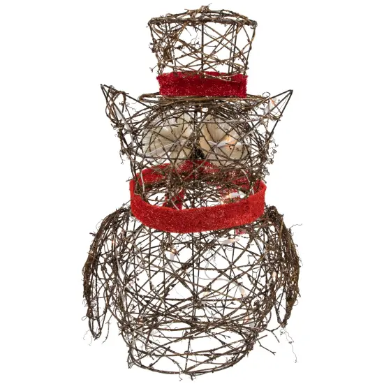 Northlight Lighted Glitter Rattan Owl Outdoor Christmas Decoration - 21" - Clear Lights Brown {6}