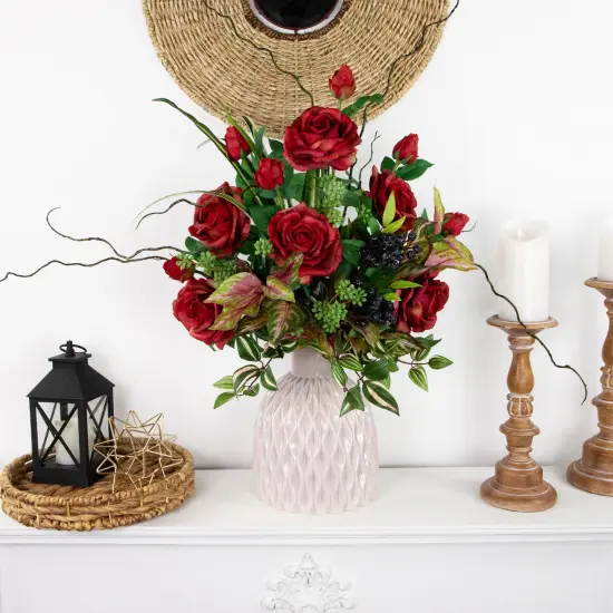 Northlight Real Touch&trade; Red Artificial Rose Stems, Set of 6 - 26" {3}