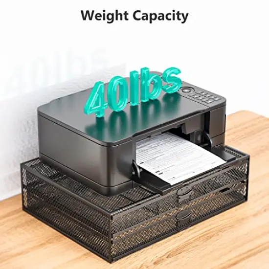 WALI Monitor Stand with Storage, Laptop Stand with Drawers Storage, Desk Organizer and Accessories for Office, Home, School, (STT006-B), Black {4}