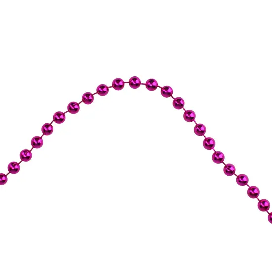 Northlight Shiny Metallic Beaded Christmas Garland - 15' x .25" - Pink - Unlit {6}