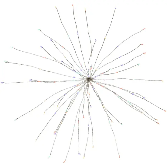 Northlight LED Lighted Firework Branch Christmas Decoration - Micro Fairy Multi-Color Lights - 20" Silver {7}
