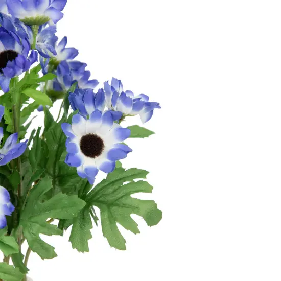 Allstate Cineraria Daisies Artificial Floral Spray- 15" - Blue {5}