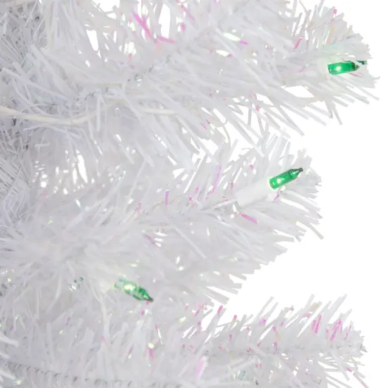 Northlight Pre-Lit Medium Rockport White Pine Artificial Christmas Tree - 4' - Green Lights {4}