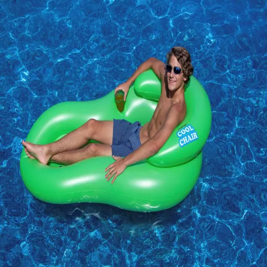 Pool Central Inflatable Cool Chair Swimming Pool Lounger Float - 60.5" - Green {4}