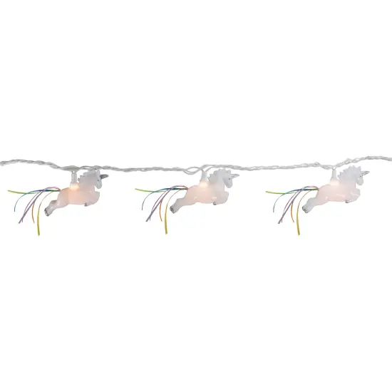 Dennis East Unicorn with Ribbon Tail Novelty String Lights - 6 ft White Wire - 10ct {4}