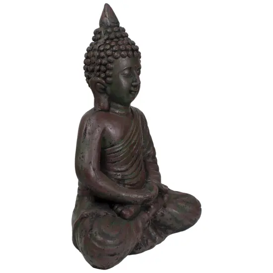 Northlight 17.5" Dark Brown Meditating Buddha Outdoor Garden Statue {4}