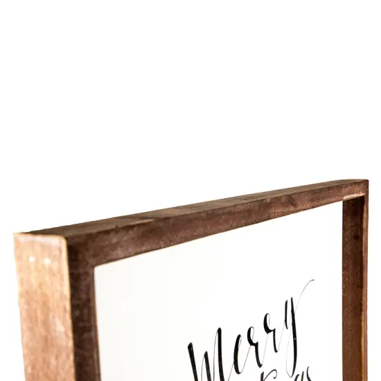 Northlight 19.5" Merry Christmas with Holiday Trees Wall Sign Green {5}