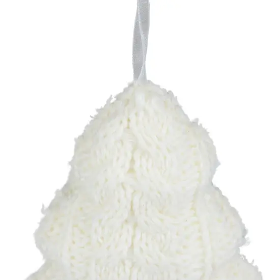 Northlight 6" Cream Cable Knit Christmas Tree Shaped Ornament Ivory {6}