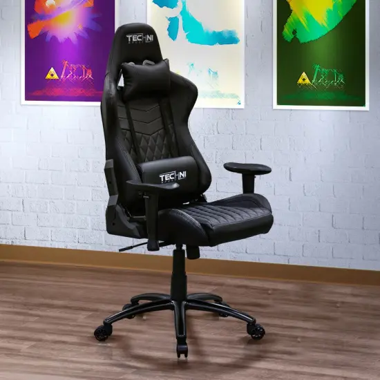 Techni Office Solutions 52.5" Vibrant Black Unique Techni Sports TS-5100 Comfortable Gaming Chair {6}