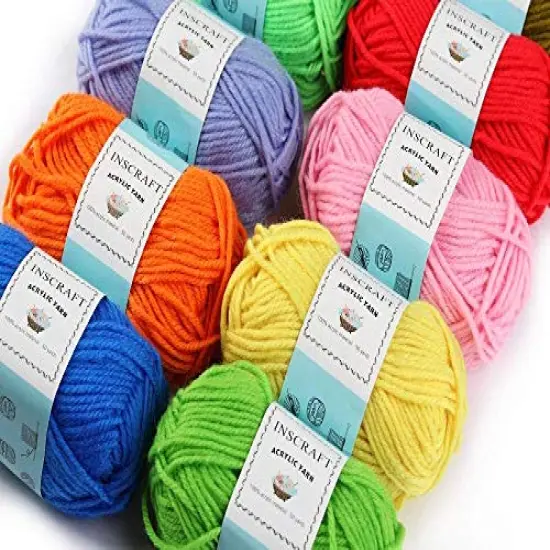 52 Acrylic Yarn Skeins, 1820 Yards 52 Colors, 2 Crochet Hooks, 2 Weaving Needles, 10 Stitch Markers, 1 Bag, for Crocheting & Knitting, Gift Beginners and Adults {6}