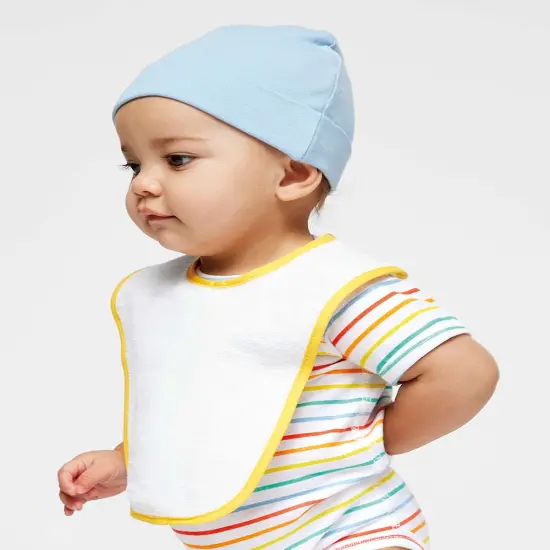 Rabbit Skins&reg; Contrast Trim Terry Bibs for Infants - 1003 {6}