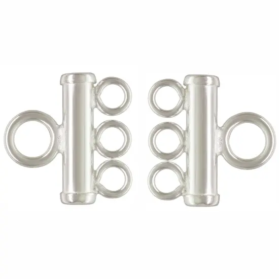 JewelrySupply 3-Strand End Bar, .925 Sterling Silver Jewelry Findings for DIY Crafts (Package of 2)) {3}