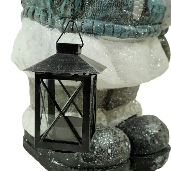 Northlight 18" Snowy Woodlands Little Girl Holding Tea Light Lantern Christmas Figurine Blue {4}