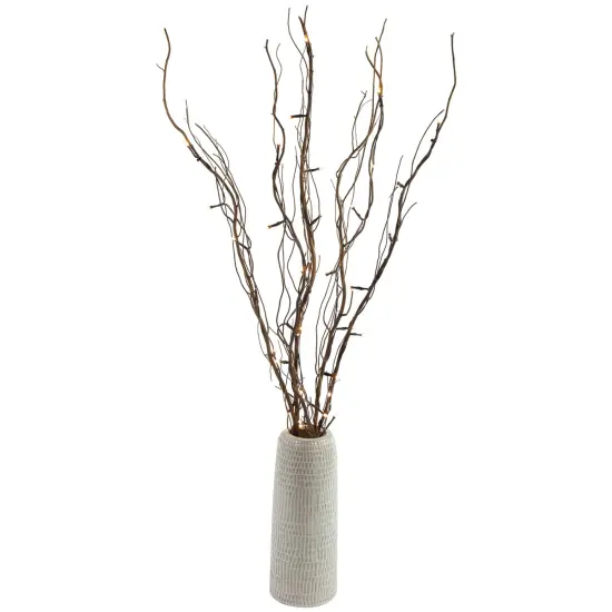 Northlight 39" LED Lighted Natural Branch Bundle Christmas Decoration - Warm White Lights Brown {7}
