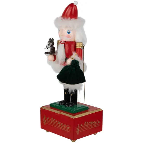 Northlight Animated and Musical Santa Christmas Nutcracker with Bear - 12" Red {4}