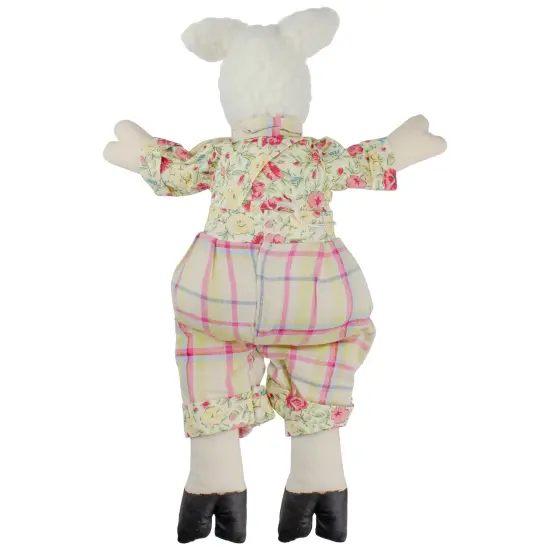 Gallerie II 11" Cream, Pink and Green "Liam" the Lamb Boy Sitting Spring Figure Multi {5}