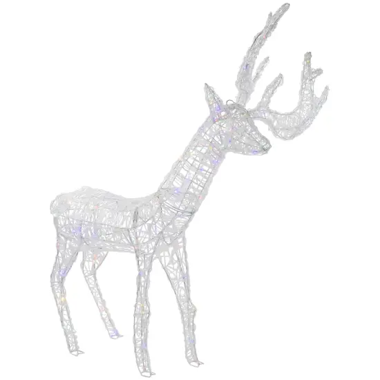 Northlight LED Color Changing Commercial Grade Acrylic Reindeer Outdoor Christmas Decoration - 46.5" Clear {5}
