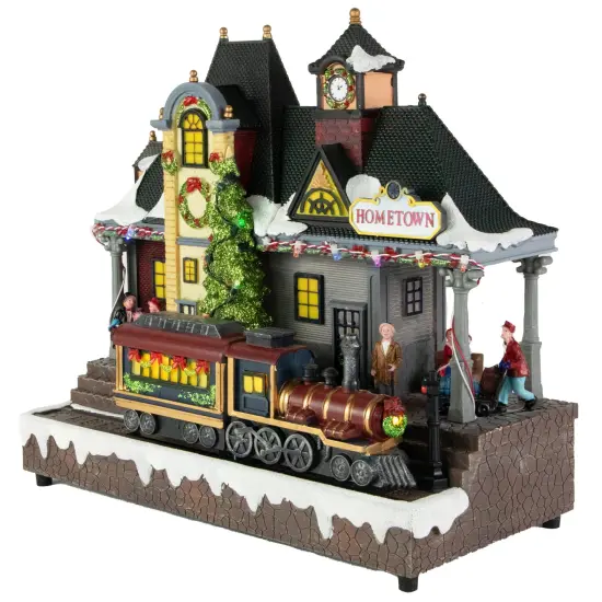 Northlight LED Lighted and Musical Christmas Train Village Display - 13" Gray {5}