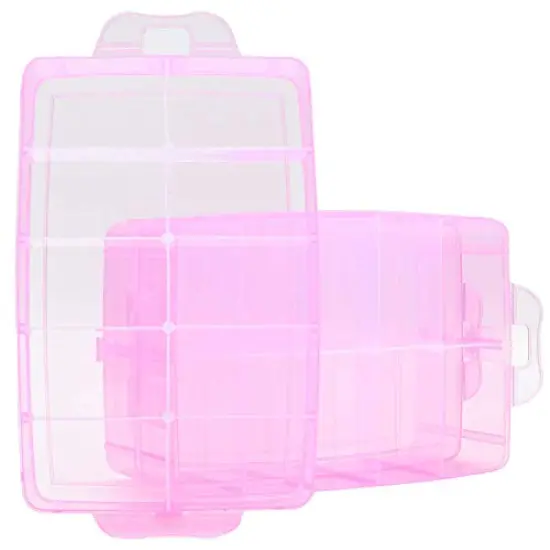 Bead Organizer,3-Tier Craft Organizers and Storage,Stackable Storage Containers with 30 Compartments Dividers for Washi Tape,Toy, Nail,Art Supplies, Fishing Tackle, Pink {4}