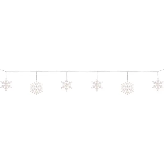 Northlight Snowflake Christmas Lights - Warm White - 8.5' White Wire - 5ct {5}