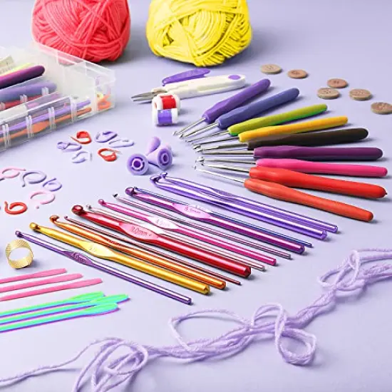 Crochet Kit for Beginners Adults – Beginner Crochet Kit for Adults and Kids, Learn to Crochet Kits for Adults Beginner and Professionals – 73 Piece Crochet Set with Crochet Yarn and Crochet Hook Set {3}