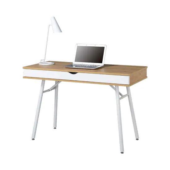 Techni Office Solutions 45.25" Brown and White Unique Techni Mobili Computer Desk with Multi Storage {4}