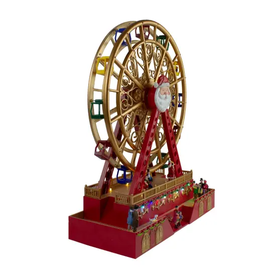 Northlight 20" LED lighted and Musical Santa Christmas Ferris Wheel Red {4}