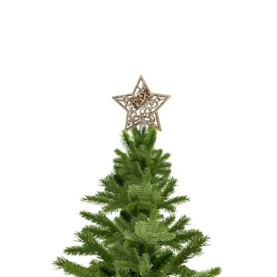 Northlight 10" Lighted Brown Star with Cut-Out Design Christmas Tree Topper - Clear Lights {5}