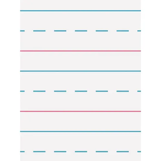 Handwriting Tablet, White, 1/2 in x 1/4 in x 1/4 in Ruled Long, 12" x 9", 40 Sheets, Pack of 12 {4}