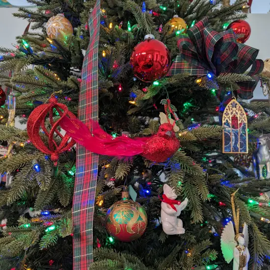 Northlight Glittered Bird With Feather Tail Christmas Clip On Ornament - 7" - Red {5}